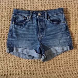 Levi's Cut Off Button Up Denim Shorts